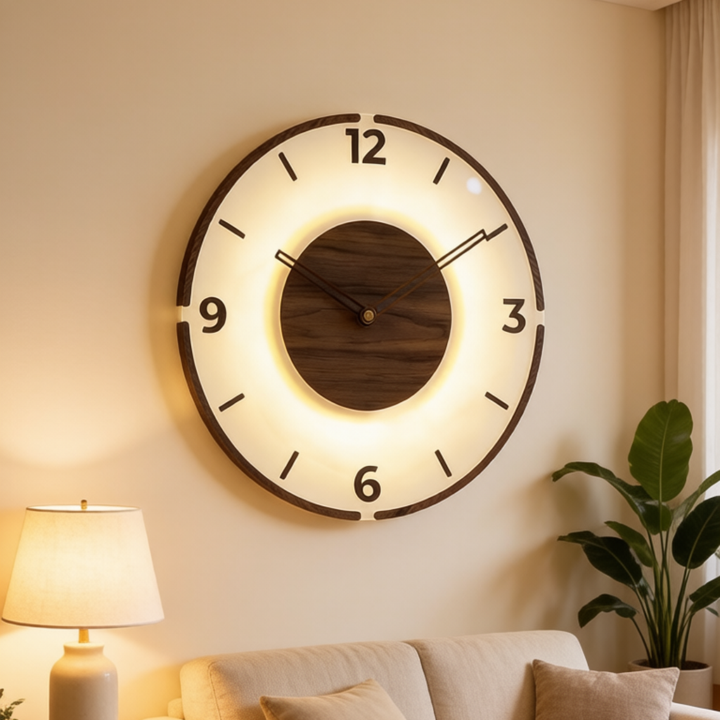 Wood Transparent Radio-Controlled Clock