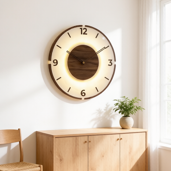 Wood Transparent Radio-Controlled Clock